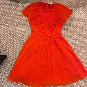 Ted baker orange skater dress with flower detail